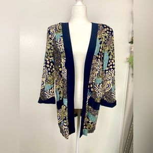Vintage Mixed Print Long Blazer Size 14